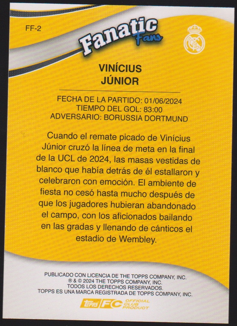 Topps Fanatic Fans 2023-24 Vinícius Júnior Real Madrid C.F. Parallel Rare – Bild 2