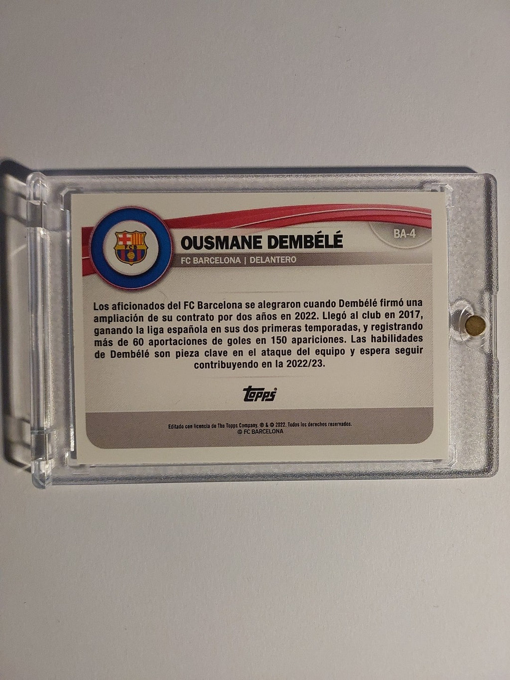 Topps Barcelona 2021-22 Ousmane Dembele Parallel Refractor Insert Ultra Rare Hit – Bild 2