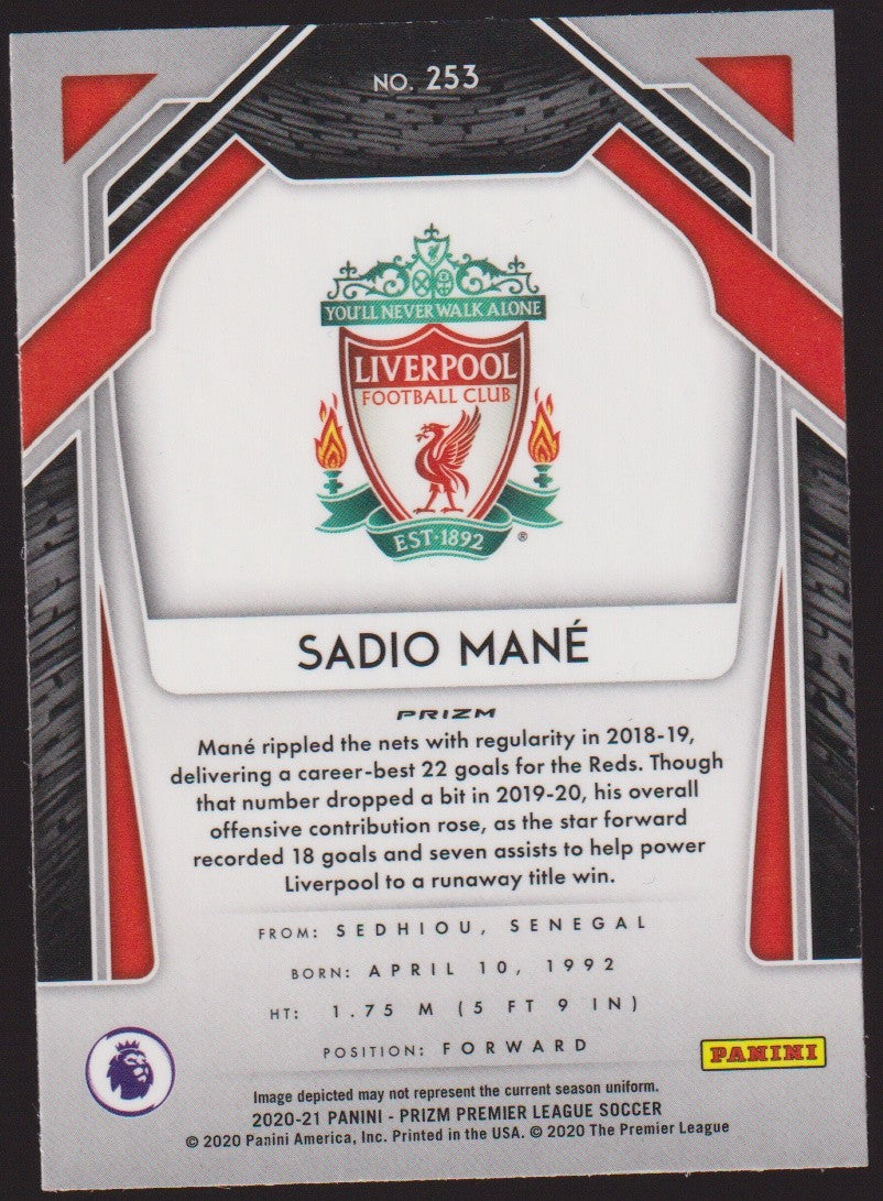 Panini Prizm 2019-20 Sadio Mané Liverpool FC Parallel Refractor Nr. 253 – Bild 2