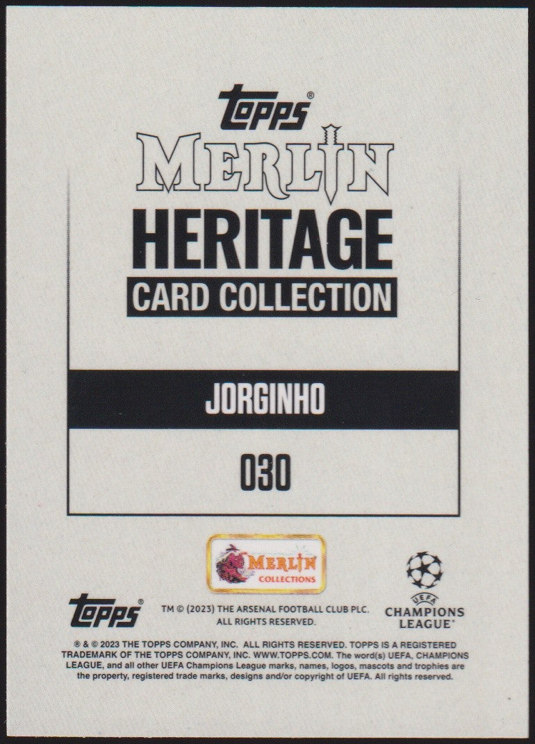 Topps Merlin Heritage Card Collection 2022-23 Jorginho Arsenal Parallel Rare – Bild 2