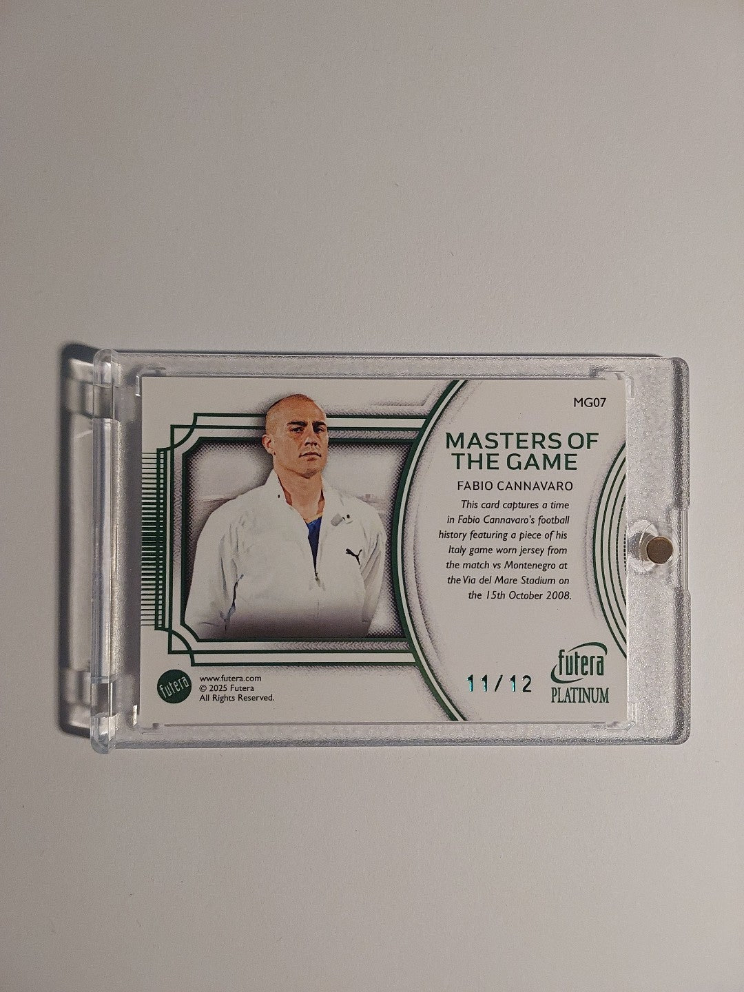 Futera Platinum 2025 Fabio Cannavaro Italien Juventus Patch Relic Parallel 11/12 – Bild 2