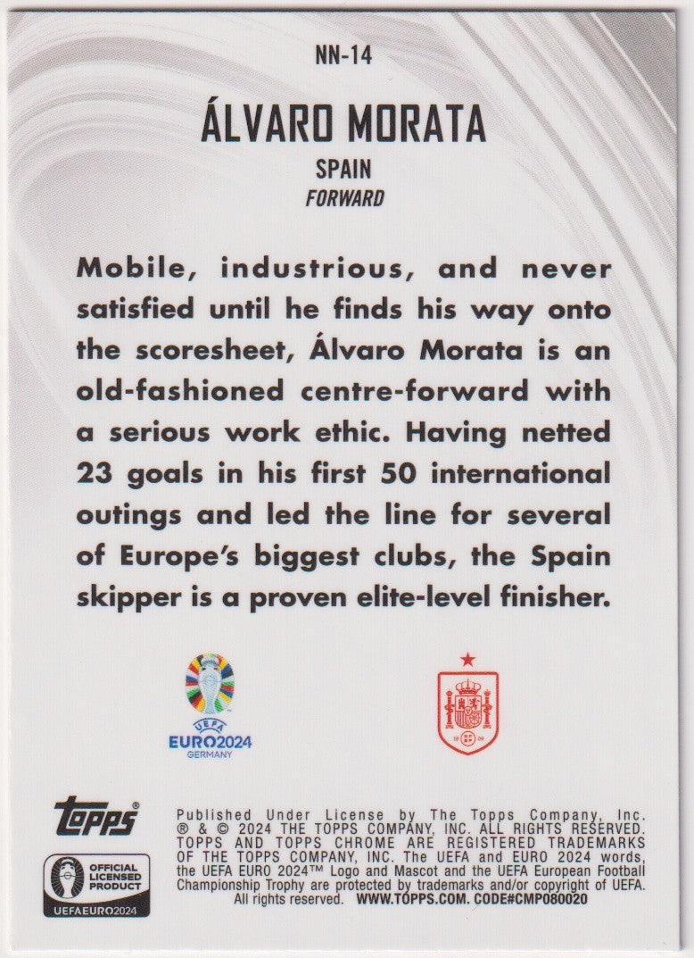 Topps Chrome Euro 2024 Alvaro Morata Spanien Parallel Gold Refractor – Bild 2