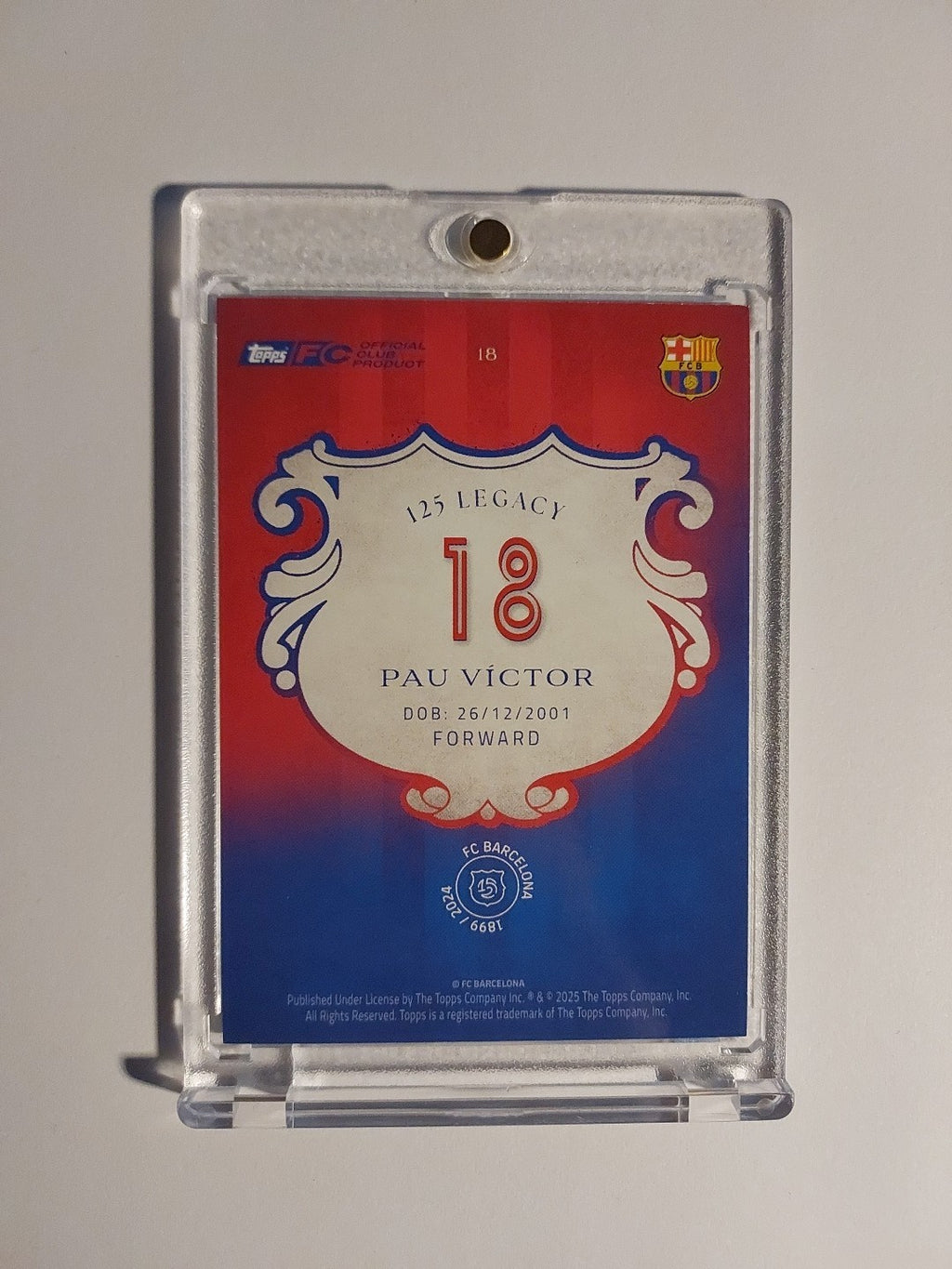 Topps 125 Jahre Barcelona 2024-25 Pau Victor Parallel 79/99 Ultra Rare Rookie – Bild 2