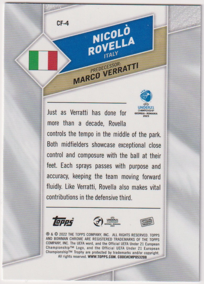 Topps Chrome 2022-23 Nicolò Rovella UEFA Under21 Championship Georgia - – Bild 2