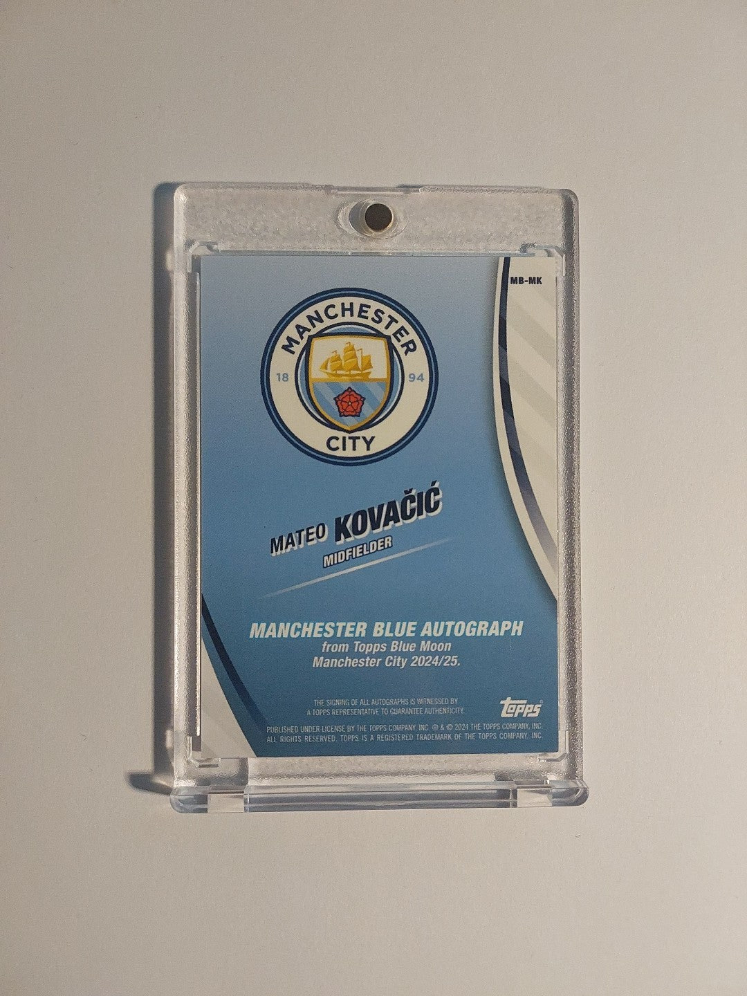 Topps Manchester City Blue Moon 2024-25 Mateo Kovacic Auto Parallel 34/75 Rare – Bild 2