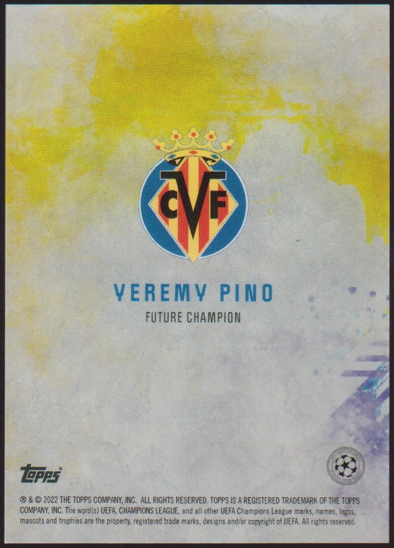 Topps Champions 2021-22 Veremy Pino Villarreal CF Future Champion Parallel – Bild 2