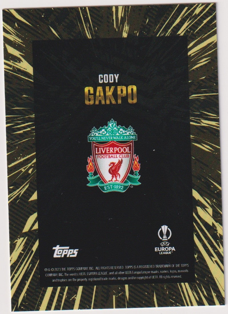 Topps Europa League Cody Gakpo Liverpool Football Club Parallel Rare – Bild 2