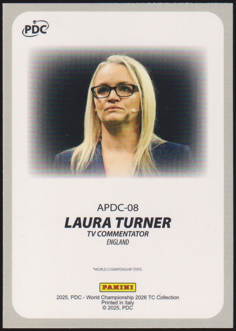 Panini PDC World Championship 2026 Laura Turner Refractor Parallel – Bild 2
