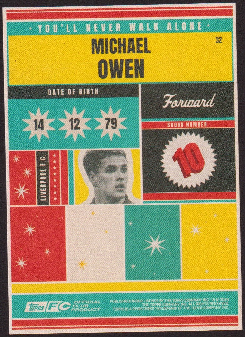 Topps 2023-24 Michael Owen Liverpool F.C. You'll Never Walk Alone – Bild 2