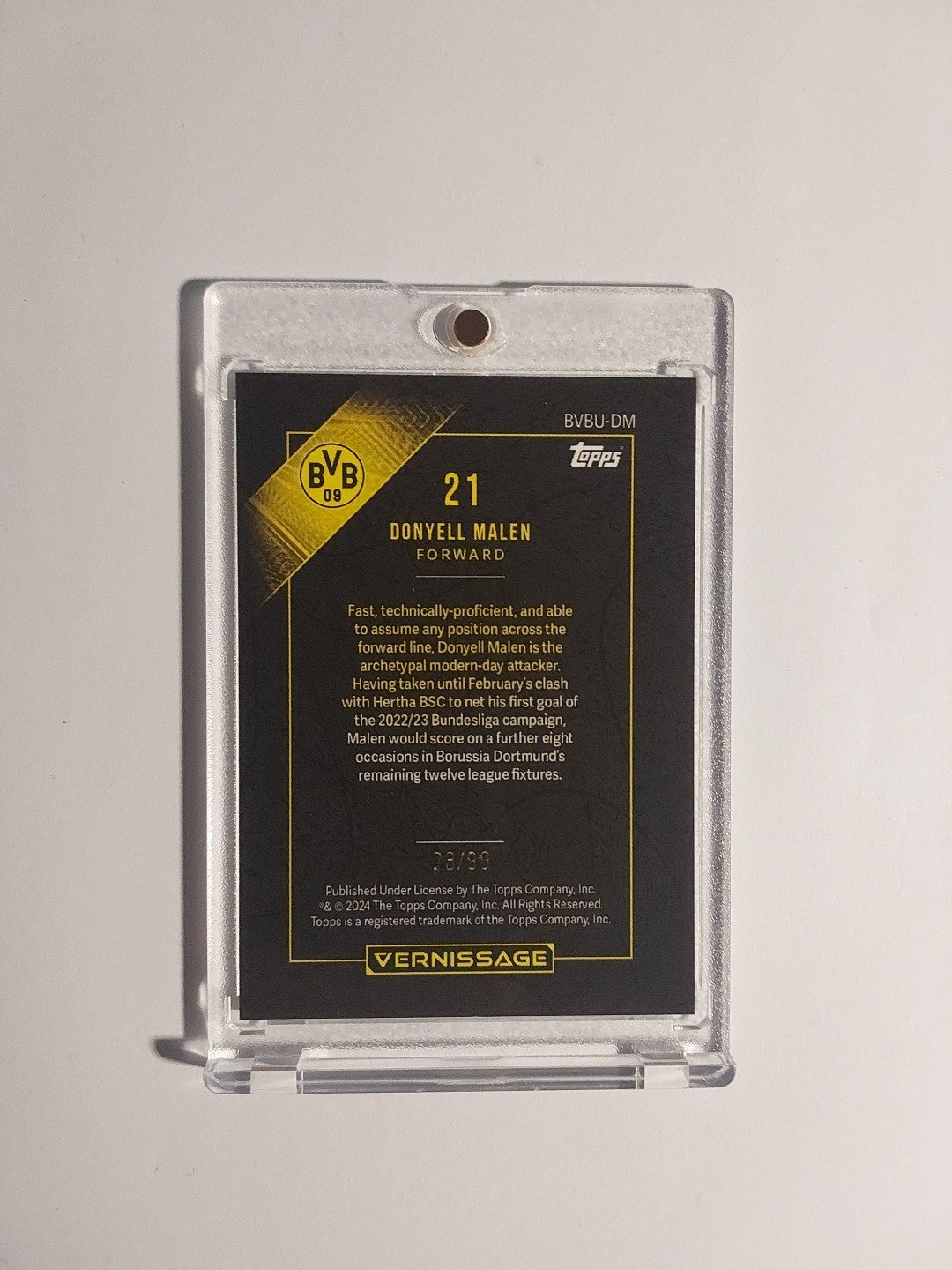 Topps Vernissage 2023-24 Donyell Malen Dortmund Parallel 28/99 Refractor Rare – Bild 2
