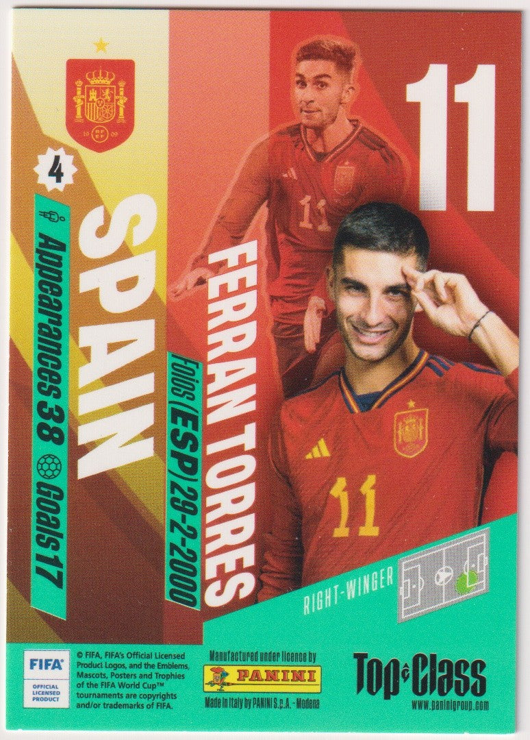 Panini Top Class 2023-24 Ferran Torres Spanien Parallel Rare – Bild 2
