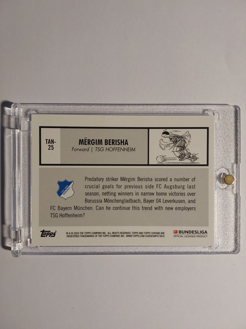 Topps Bundesliga 2023-24 Mergim Berisha Hoffenheim Parallel Refractor Ultra Rare – Bild 2