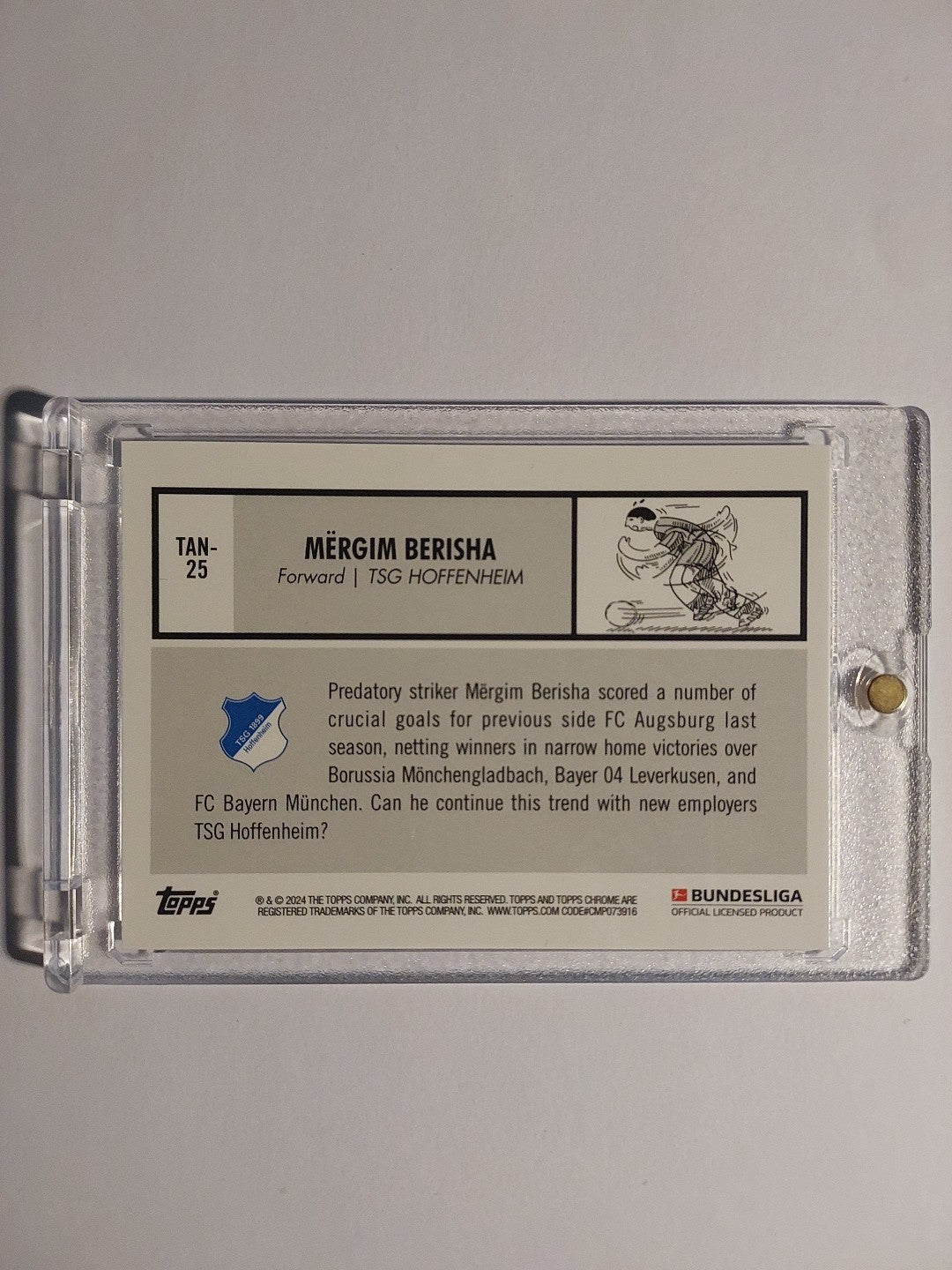 Topps Bundesliga 2023-24 Mergim Berisha Hoffenheim Parallel Refractor Ultra Rare – Bild 2