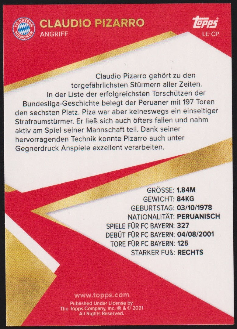 Topps 2020-21 Claudio Pizarro FC Bayern München Parallel Rare – Bild 2