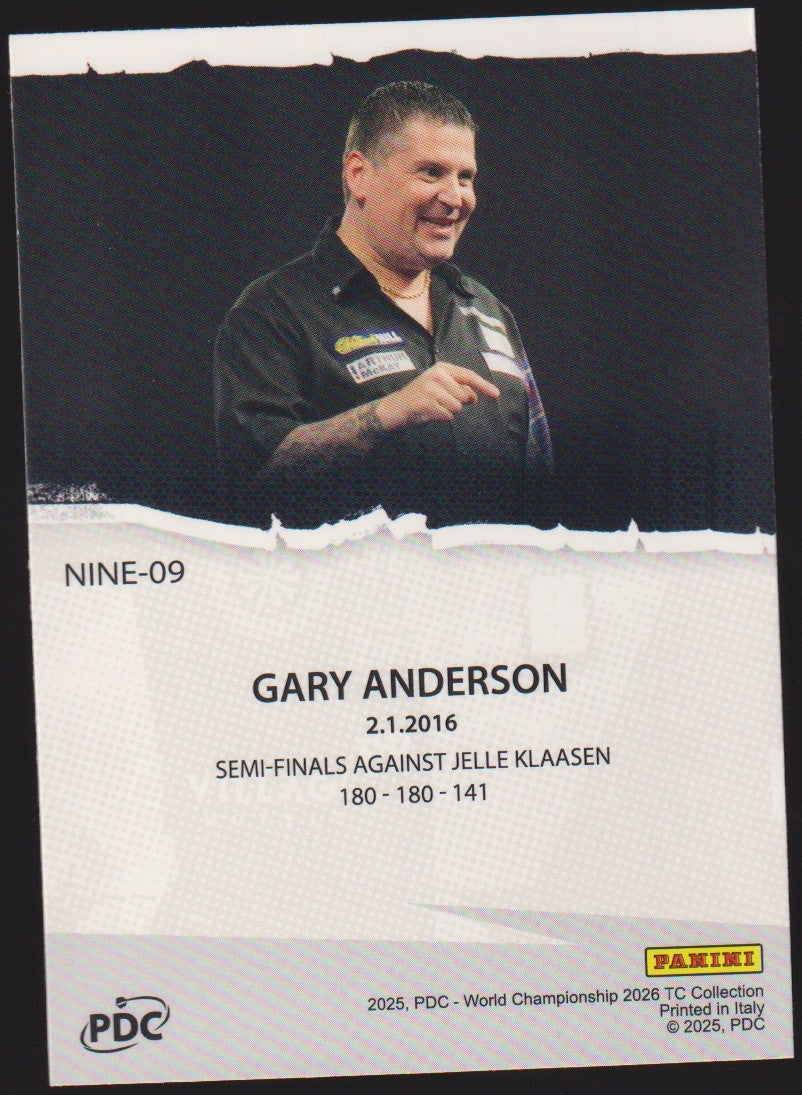Panini PDC WC 2026 9 Dart Club Gary Anderson Refractor Parallel – Bild 2