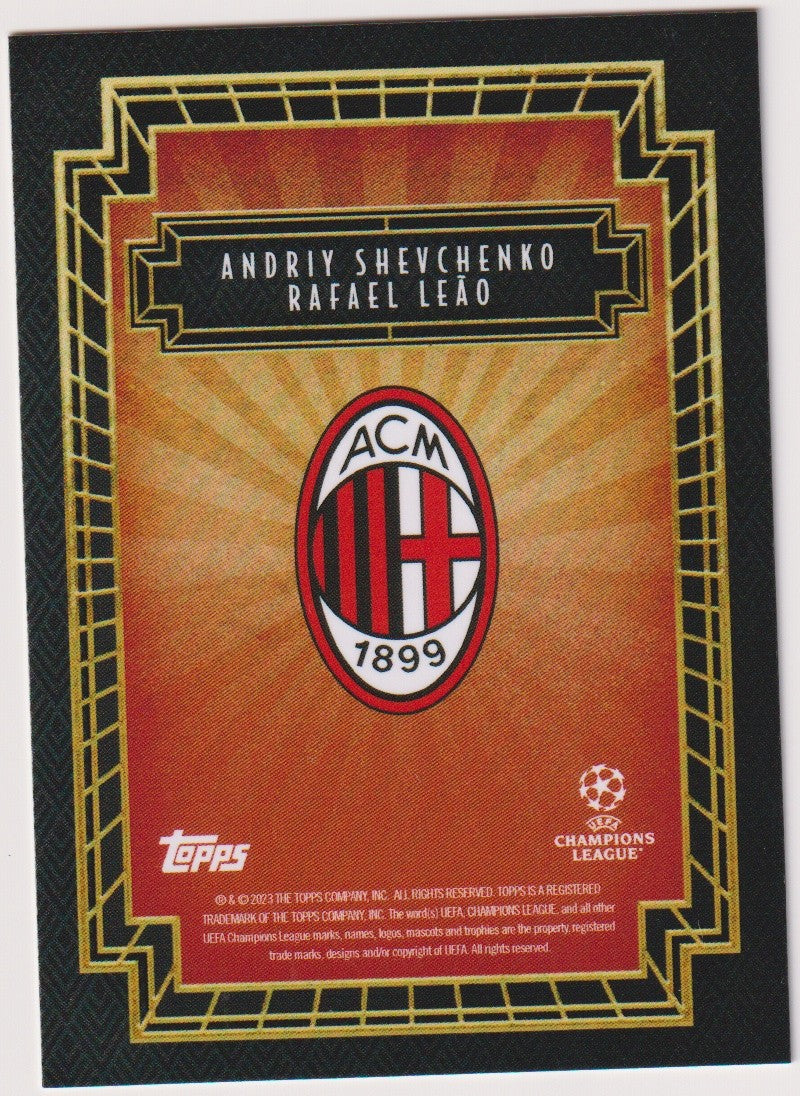 Topps Deco 2022-23 Shevchenko & Leao Dual AC Milan Champions League Parallel – Bild 2