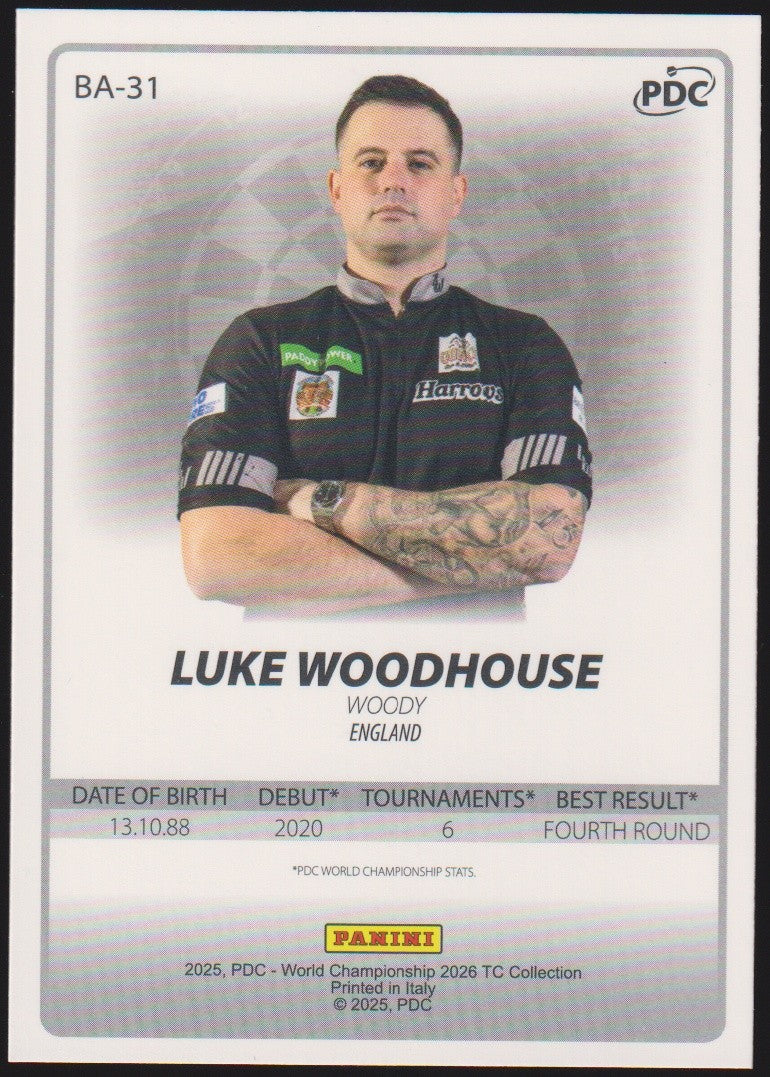Panini PDC World Championship 2026 Luke Woodhouse "Woody" Refractor Parallel – Bild 2