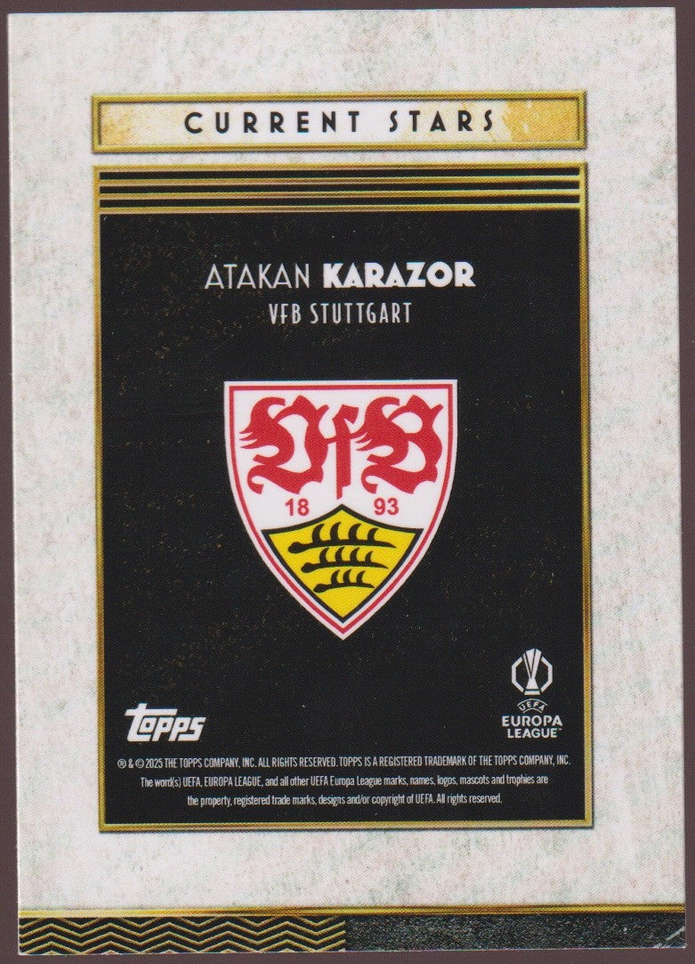 Topps Current Stars 2024-25 Atakan Karazor VfB Stuttgart Parallel Rare – Bild 2