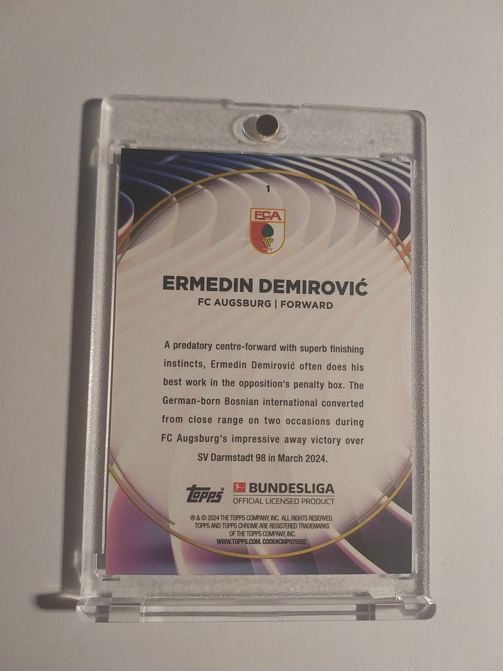 Topps 60 Jahre Bundesliga 2023-24 Ermedin Demirovic Augsburg Parallel Rare Hit – Bild 2