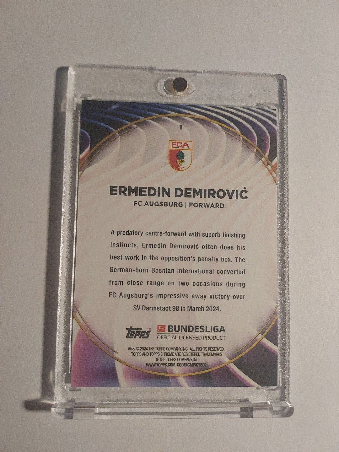 Topps 60 Jahre Bundesliga 2023-24 Ermedin Demirovic Augsburg Parallel Rare Hit – Bild 2