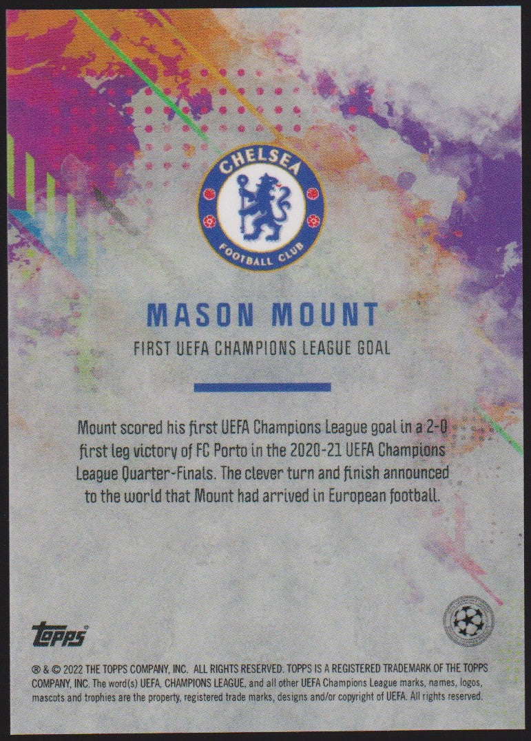 Topps UEFA Champions League 2023-24 Mason Mount Chelsea FC First Goal Parallel – Bild 2