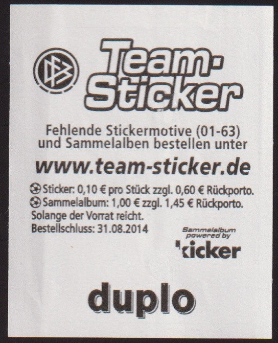 Kinder Riegel Sticker WM 2014 Nr.39 Bastian Schweinsteiger Deutschland Parallel – Bild 2
