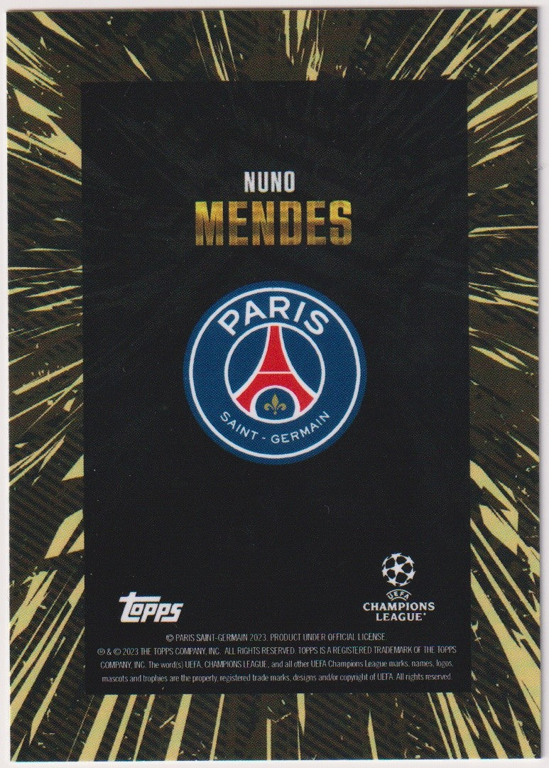 Topps Champions League 2022-23 Nuno Mendes Paris Saint-Germain x Whip Parallel – Bild 2