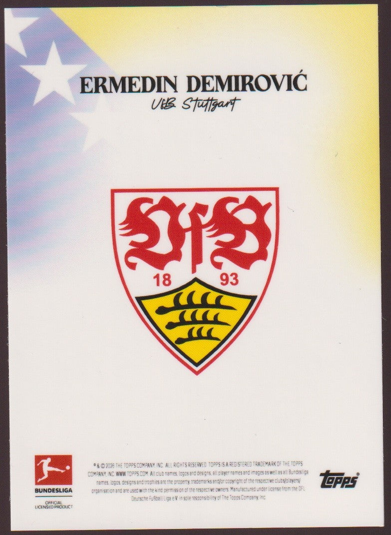 Topps 2025-26 ERMEDIN DEMIROVIC VfB Stuttgart Parallel 35/50 Refractor Rare – Bild 2