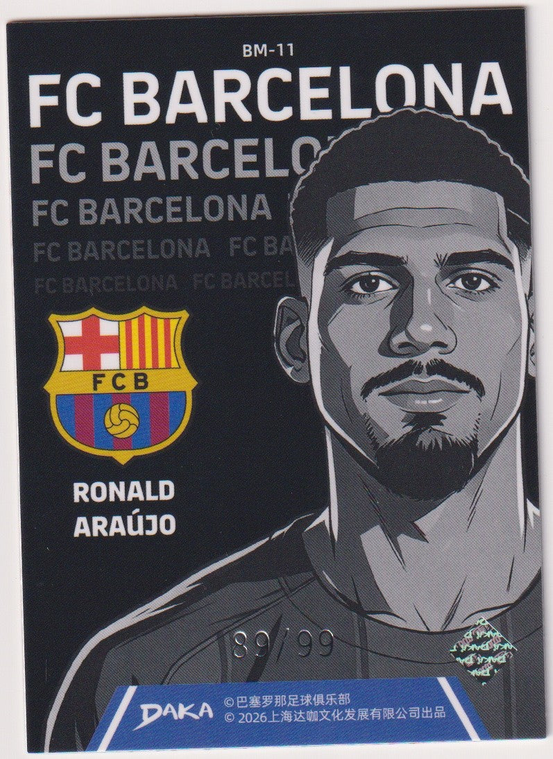 Daka BM-11 2025-26 Ronald Araujo Barcelona Parallel 89/99 Case Hit Barca Manga – Bild 2