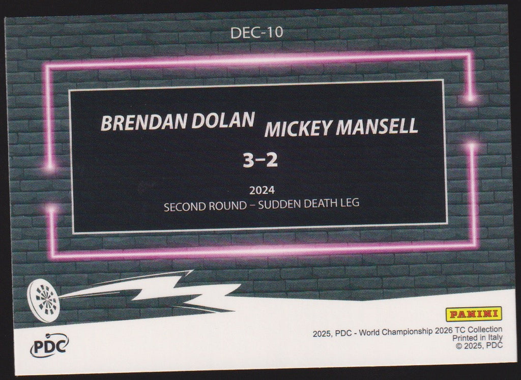 Panini PDC World Championship Brendan Dolan & Mickey Mansell Refractor Parallel – Bild 2