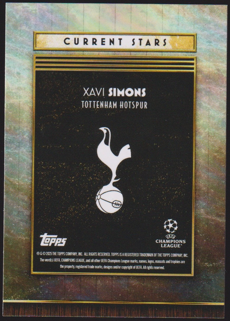 Topps Current Stars 2024-25 Xavi Simons Tottenham Hotspur Parallel Rare – Bild 2