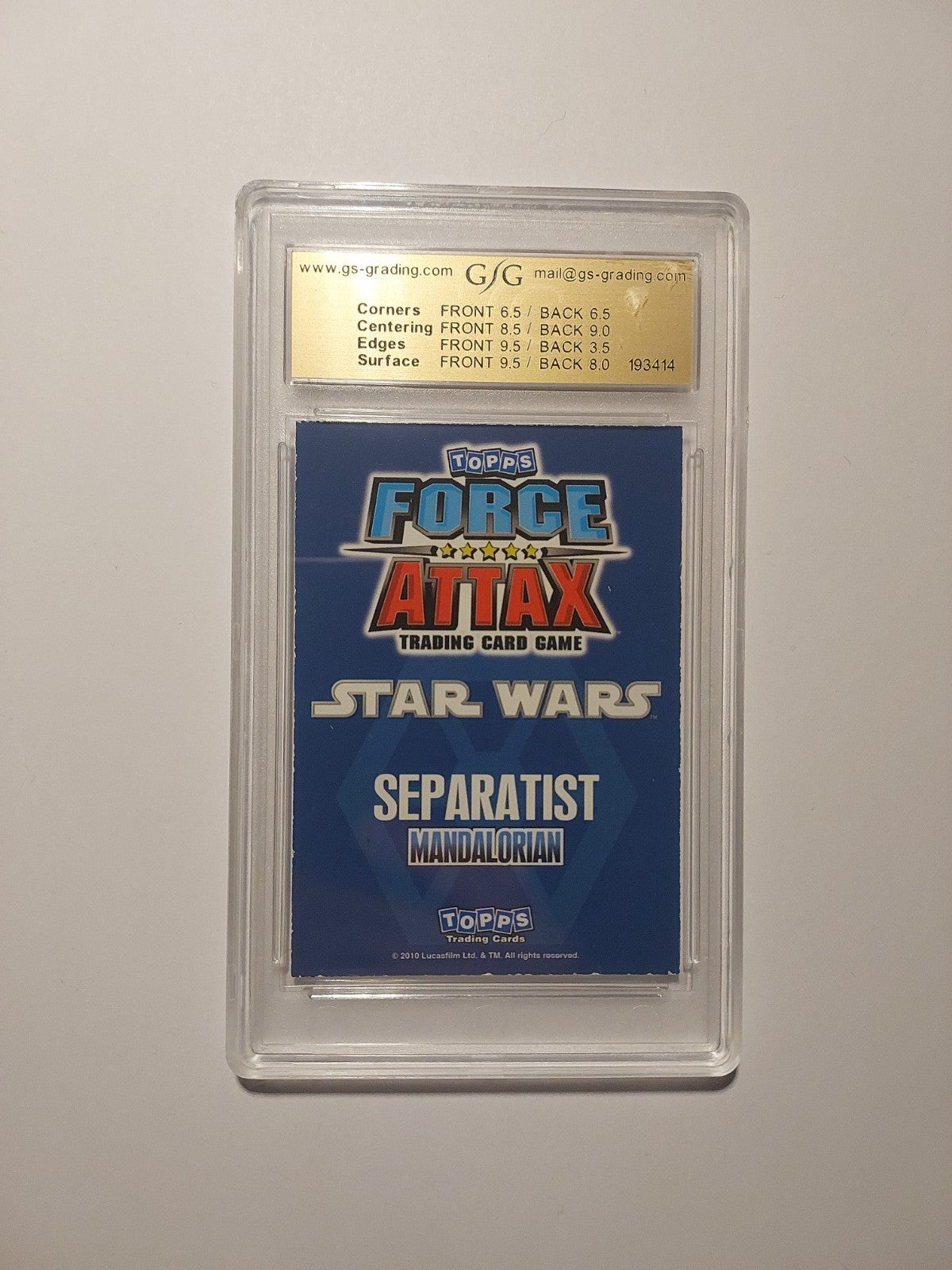 Topps Star Wars 2010 Pre Vizsla Mandalorianer GSG 5.5 = PSA Parallel Refractor – Bild 2