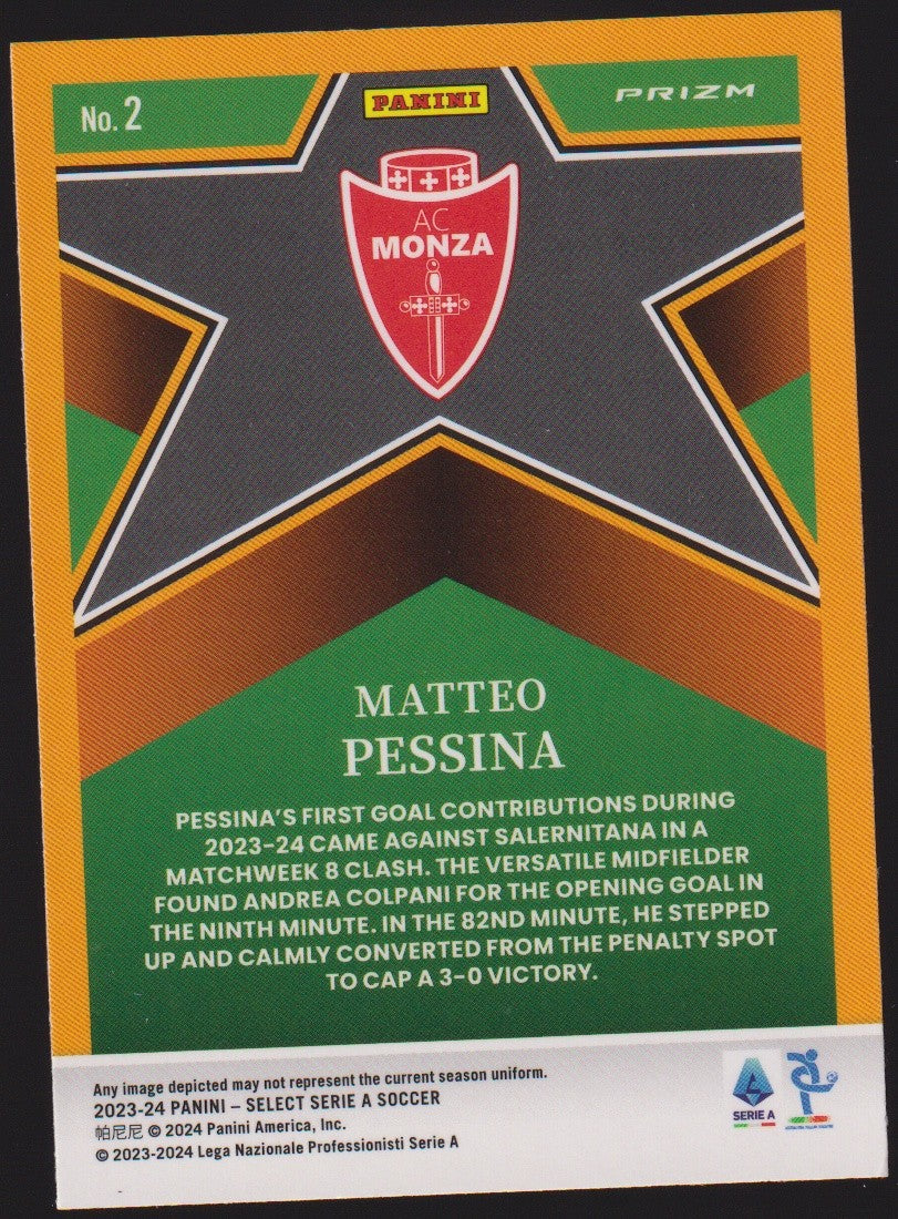 Panini Select Stars 2023-24 Matteo Pessina AC Monza - Serie A Soccer Parallel – Bild 2