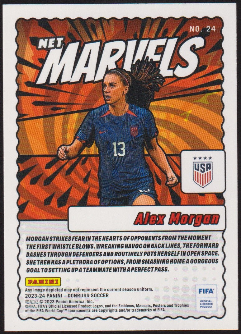 PANINI - DONRUSS SOCCER NET MARVELS 2022-23 Alex Morgan USA FIFA Parallel Rare – Bild 2