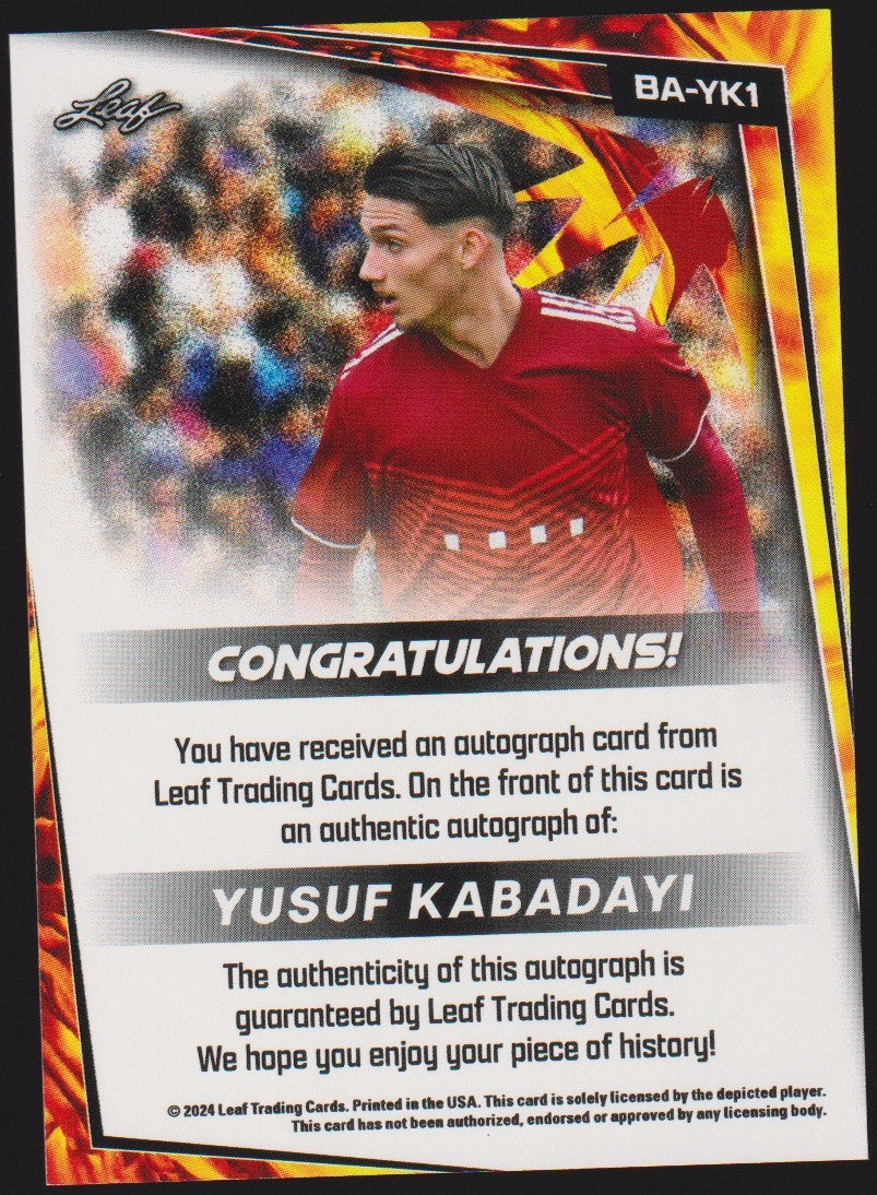 Leaf Trading Cards 2023-24 Yusuf Kabadayi Auto Augsburg Parallel Rare – Bild 2