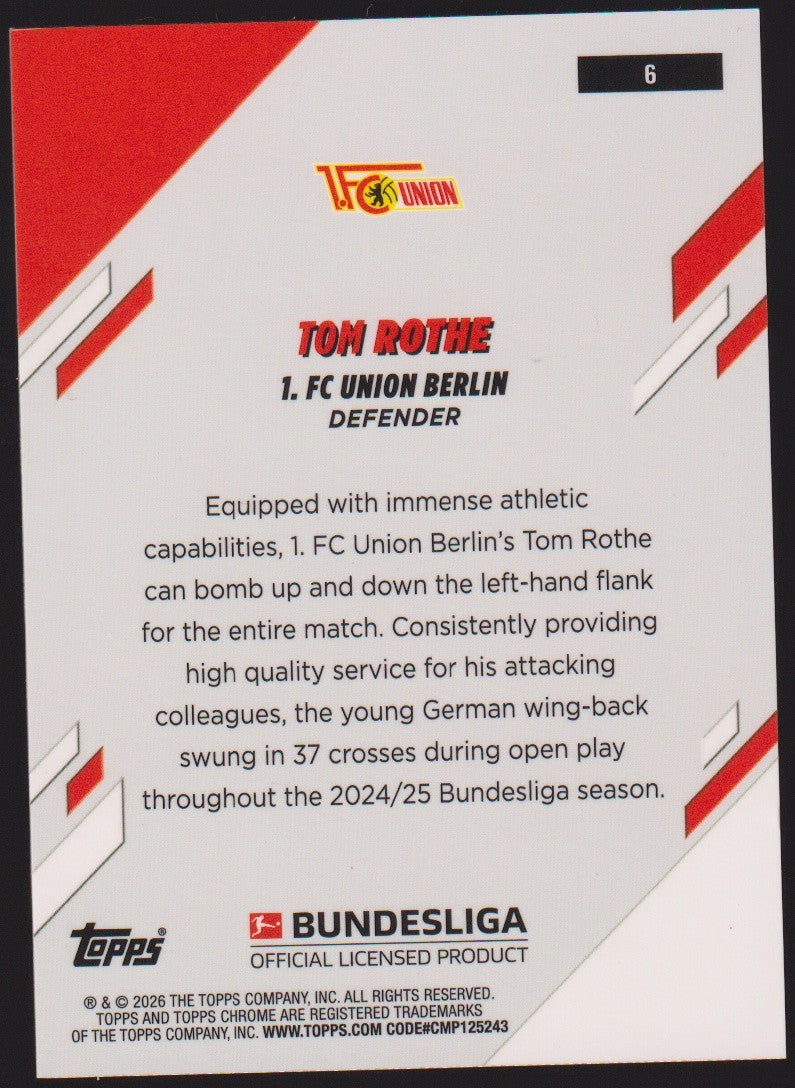 Topps Chrome 2024-25 Tom Rothe 1. FC Union Berlin BUNDESLIGA Parallel 198/199 – Bild 2