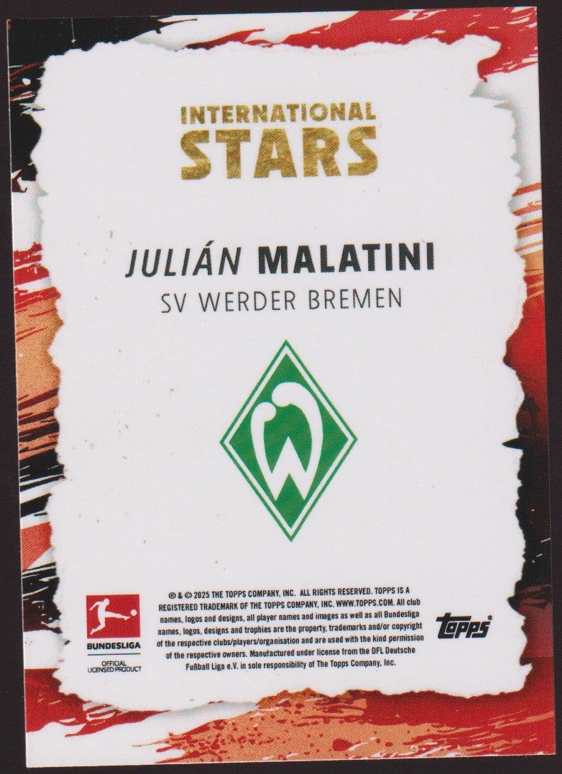 Topps International 2024-25 Julián Malatini SV Werder Bremen Bundesliga Parallel – Bild 2
