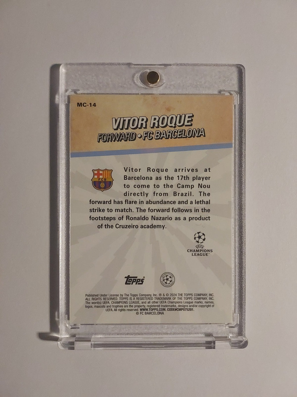Topps Merlin 2023-24 Vitor Roque Rookie FC Barcelona Parallel Refractor Rare Hit – Bild 2