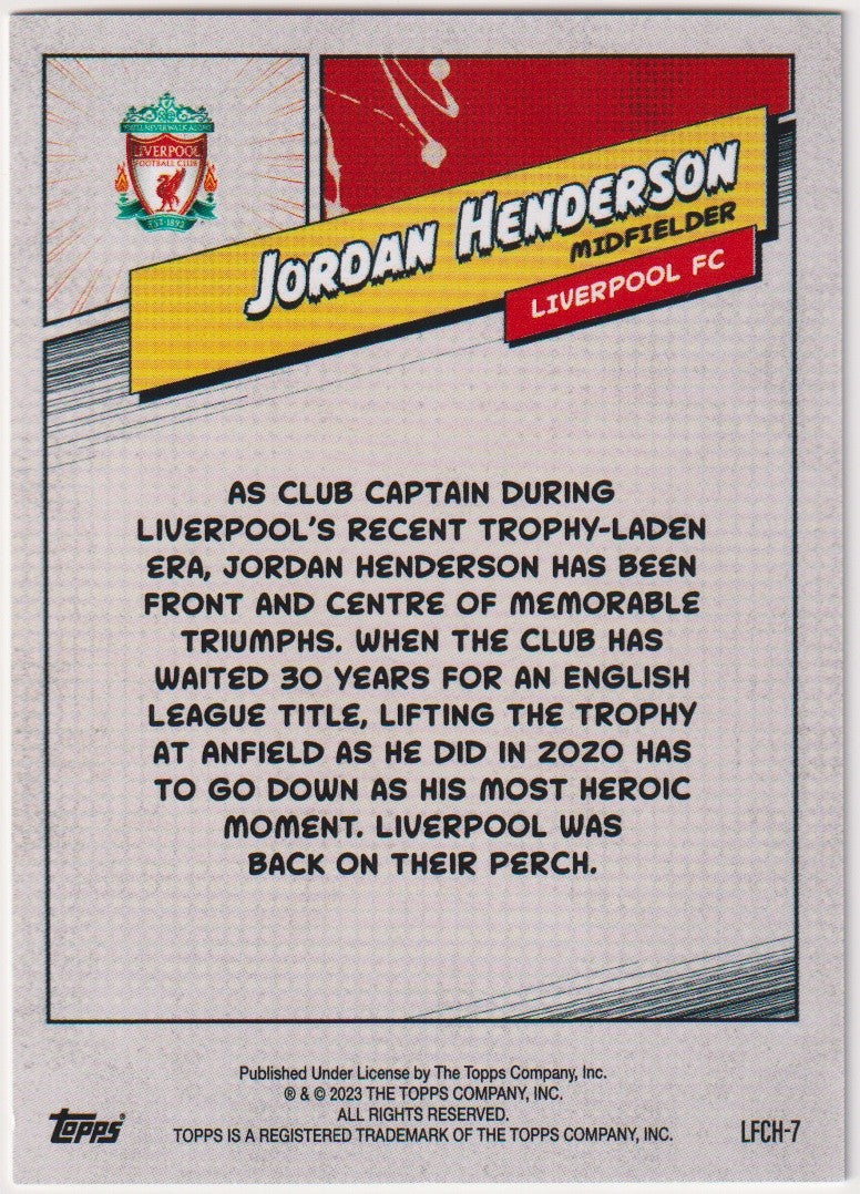 Topps LFCH-7 2023-24 Jordan Henderson Liverpool FC Parallel 309/399 Rare – Bild 2