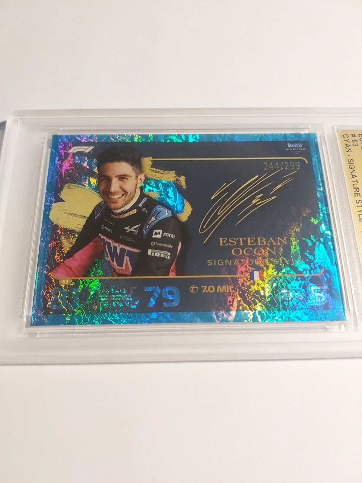 Topps Turbo 2024 Esteban Ocon Auto Style GSG 9.5 = PSA Parallel 244/299 Cayn F1 – Bild 2