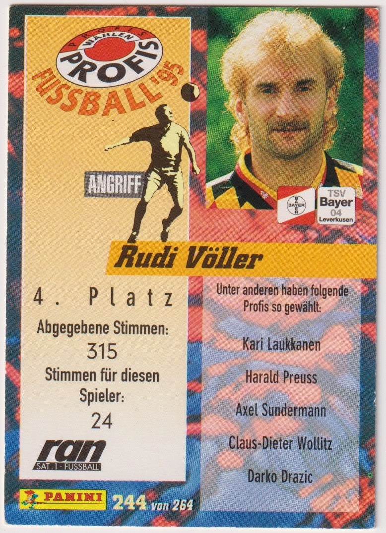 Panini Fussball '95 Rudi Völler Bayer 04 Leverkusen Legend Vintage Parallel – Bild 2