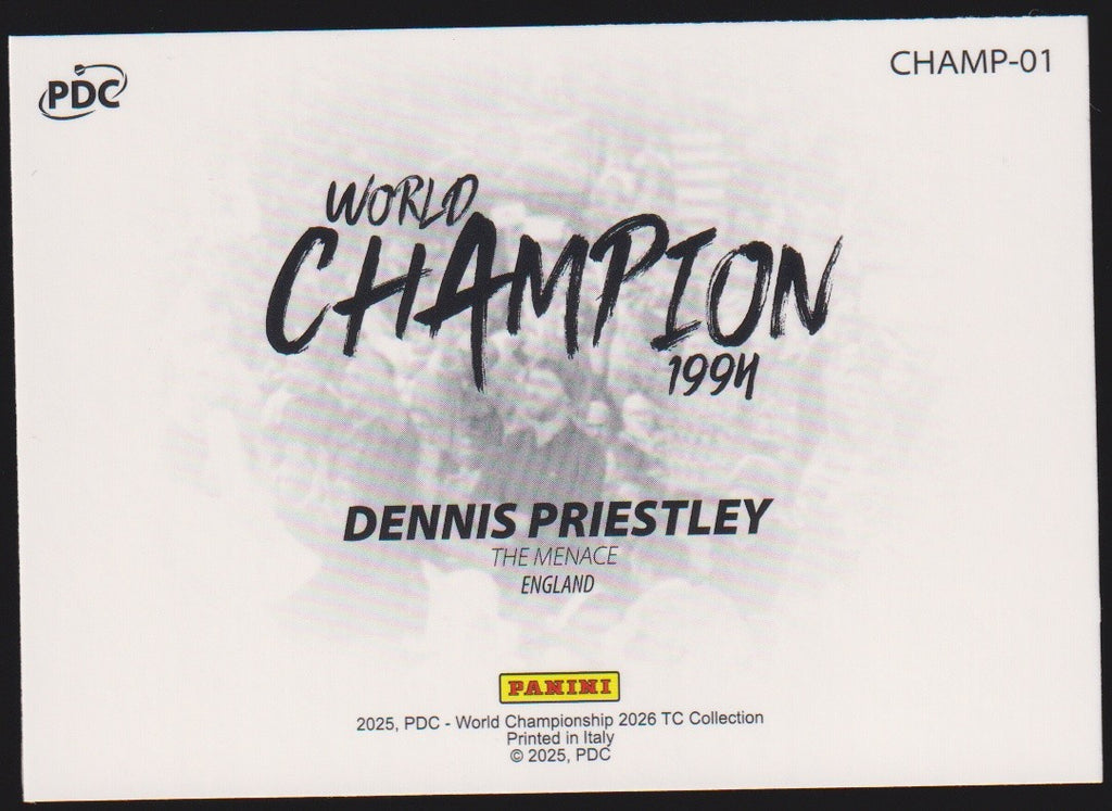 Panini PDC World Championship 2026 Dennis Priestley Refractor Parallel – Bild 2