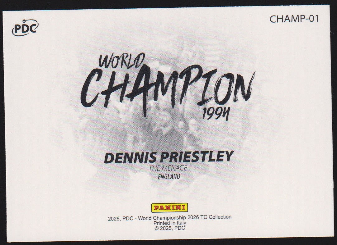 Panini PDC World Championship 2026 Dennis Priestley Refractor Parallel – Bild 2