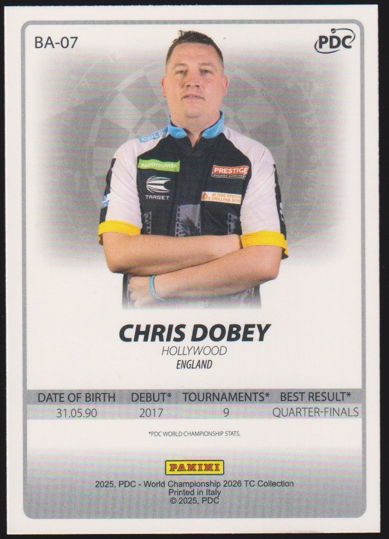 Panini PDC World Championship 2026 Chris Dobey Refractor Parallel – Bild 2