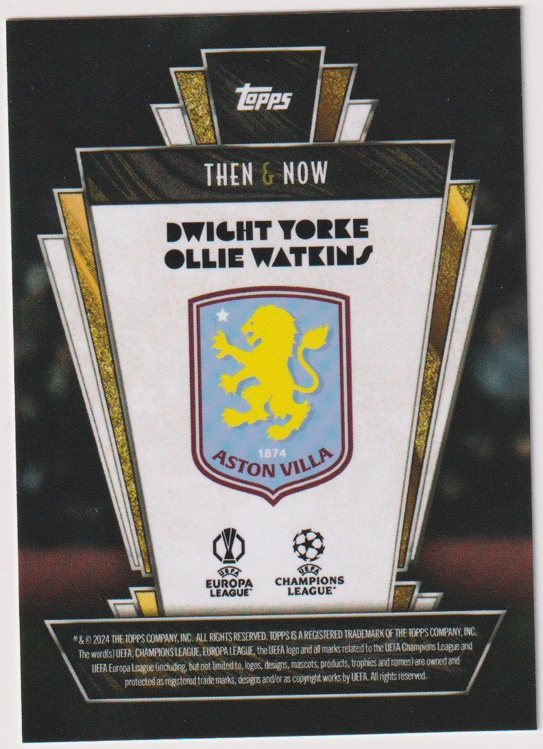 Topps Then & Now 2023-24 Dwight Yorke & Ollie Watkins Aston Villa Parallel Rare – Bild 2