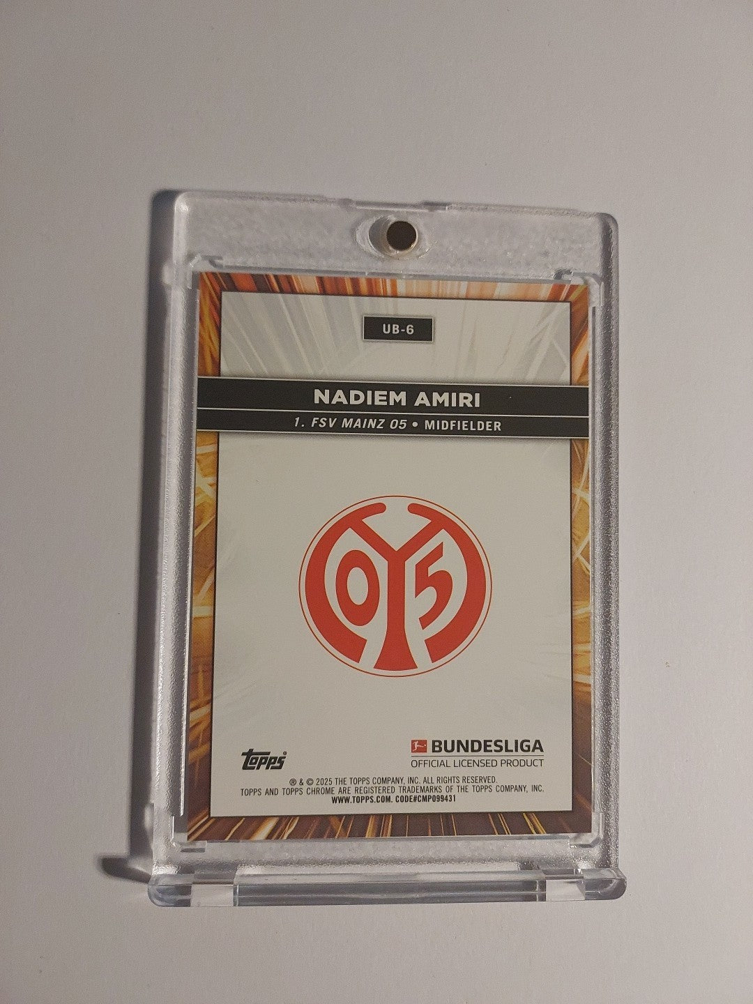 Topps Chrome 2024-25 Nadiem Amiri Mainz Nummeriert 5/52 Parallel Refractor – Bild 2