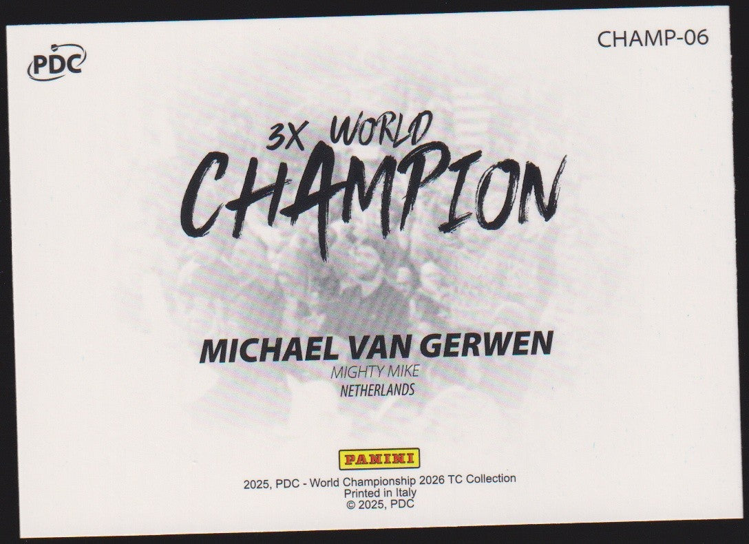 Panini PDC World Championship 2026 Michael Van Gerwen Refractor Parallel – Bild 2