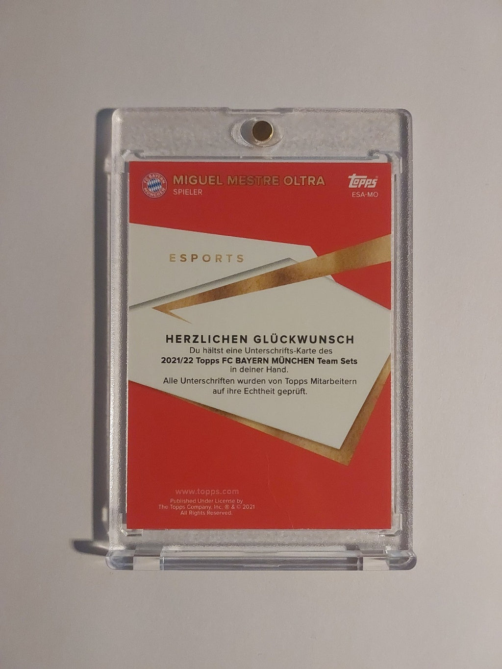 Topps Bayern München Team Set 2021-22 M_Mestre Auto E-Sport FIFA Parallel Rare – Bild 2