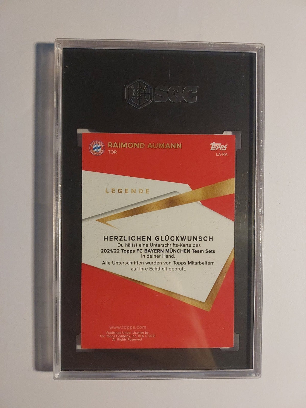 Topps Bayern München 2021-22 Raimond Aumann Auto Legend Parallel SGC 9 PSA BGS – Bild 2