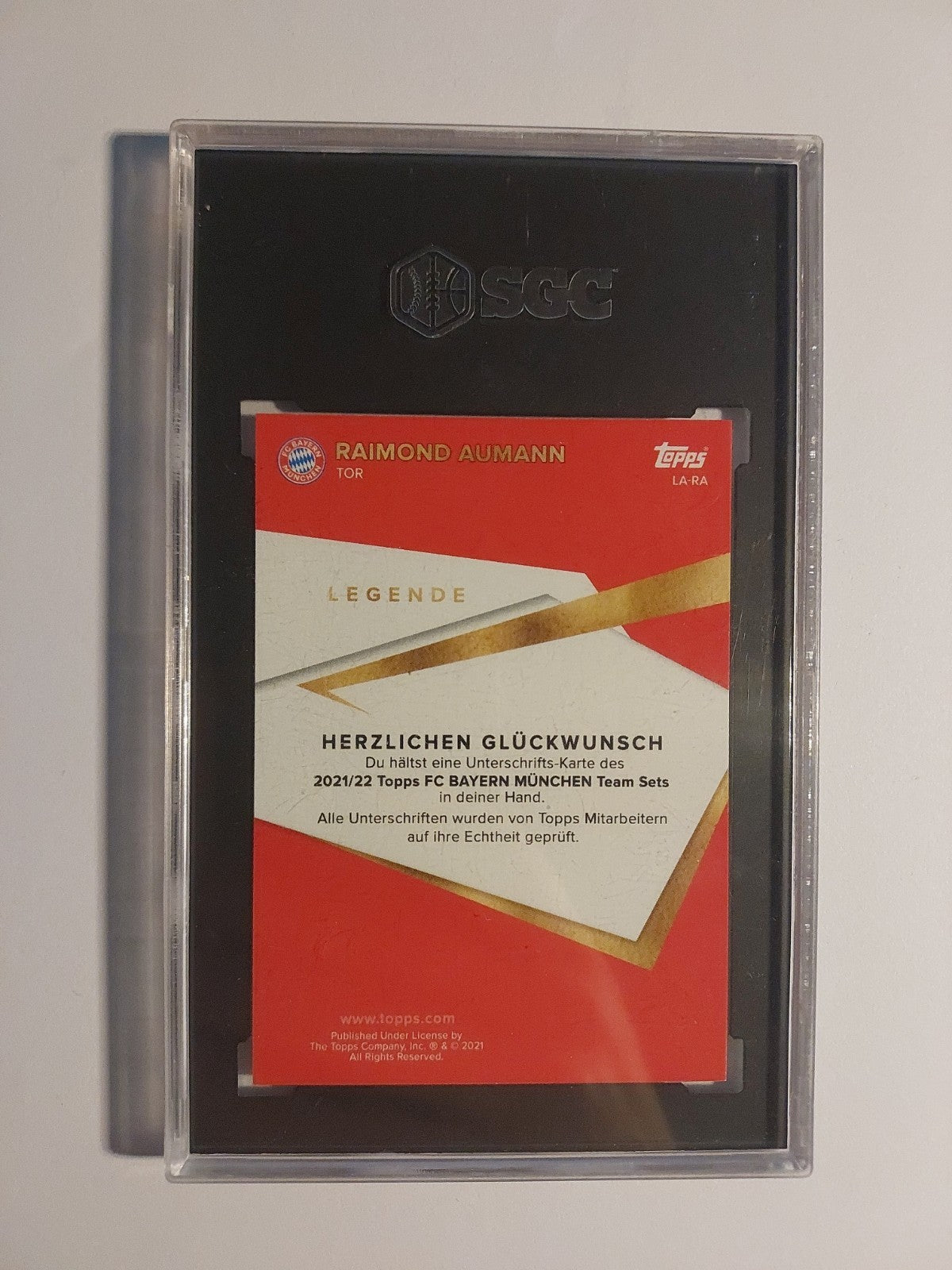 Topps Bayern München 2021-22 Raimond Aumann Auto Legend Parallel SGC 9 PSA BGS – Bild 2
